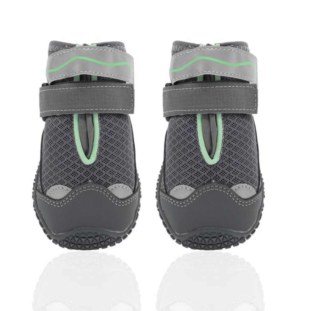 4pcs Breathable Anti-Slip Dog Shoes Dog Boots Paw Protectors Dog Boots Gray